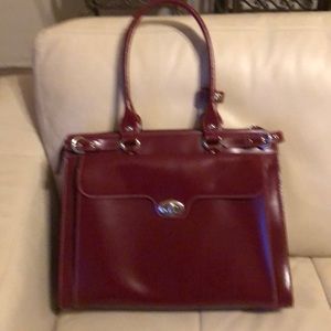 New w/Box and Tags Red McKlein Laptop Bag